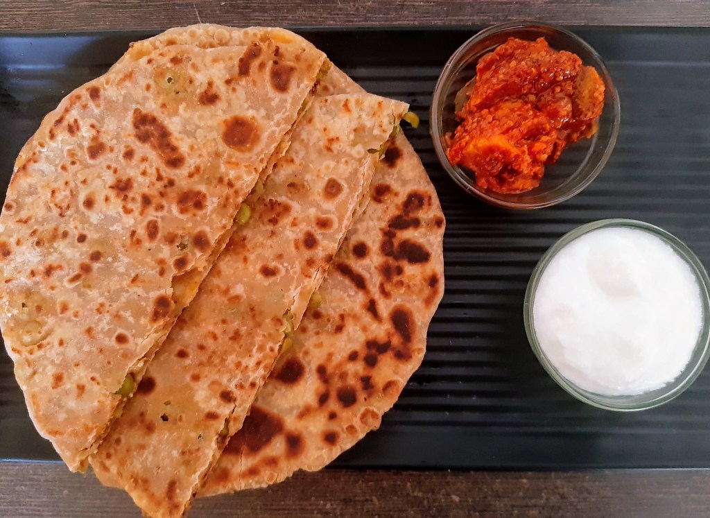 Mutter paneer paratha recipe